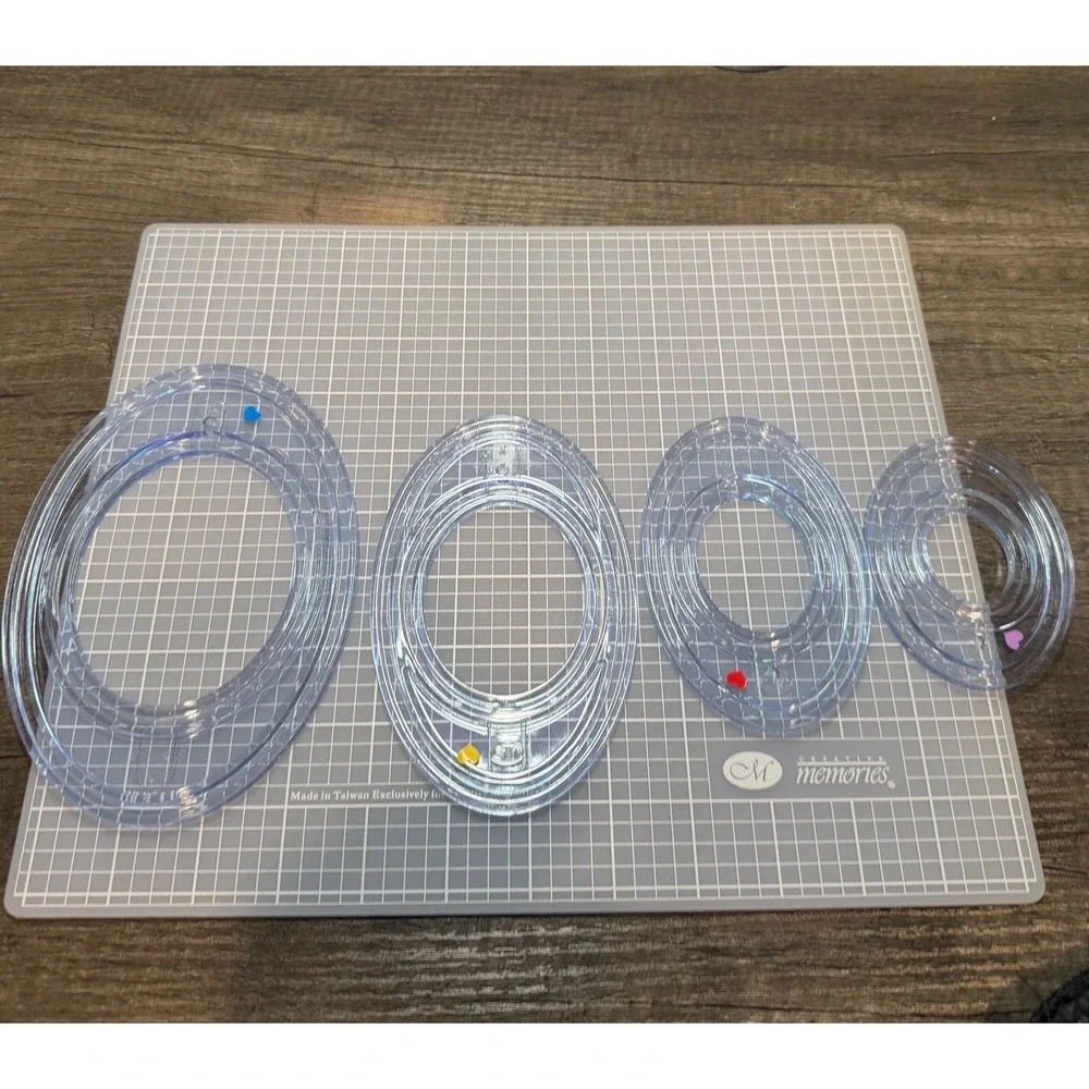 Creative Memories Custom Cutting‎ System Lot Blades Mat Templates Circles Ovals
